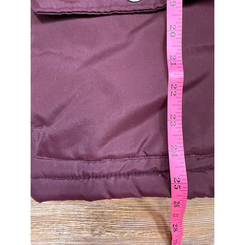 Old Navy Mens Puffer Vest Burgundy Navy Blue Colorblock Quilted Snap Front M - Picture 5 of 7